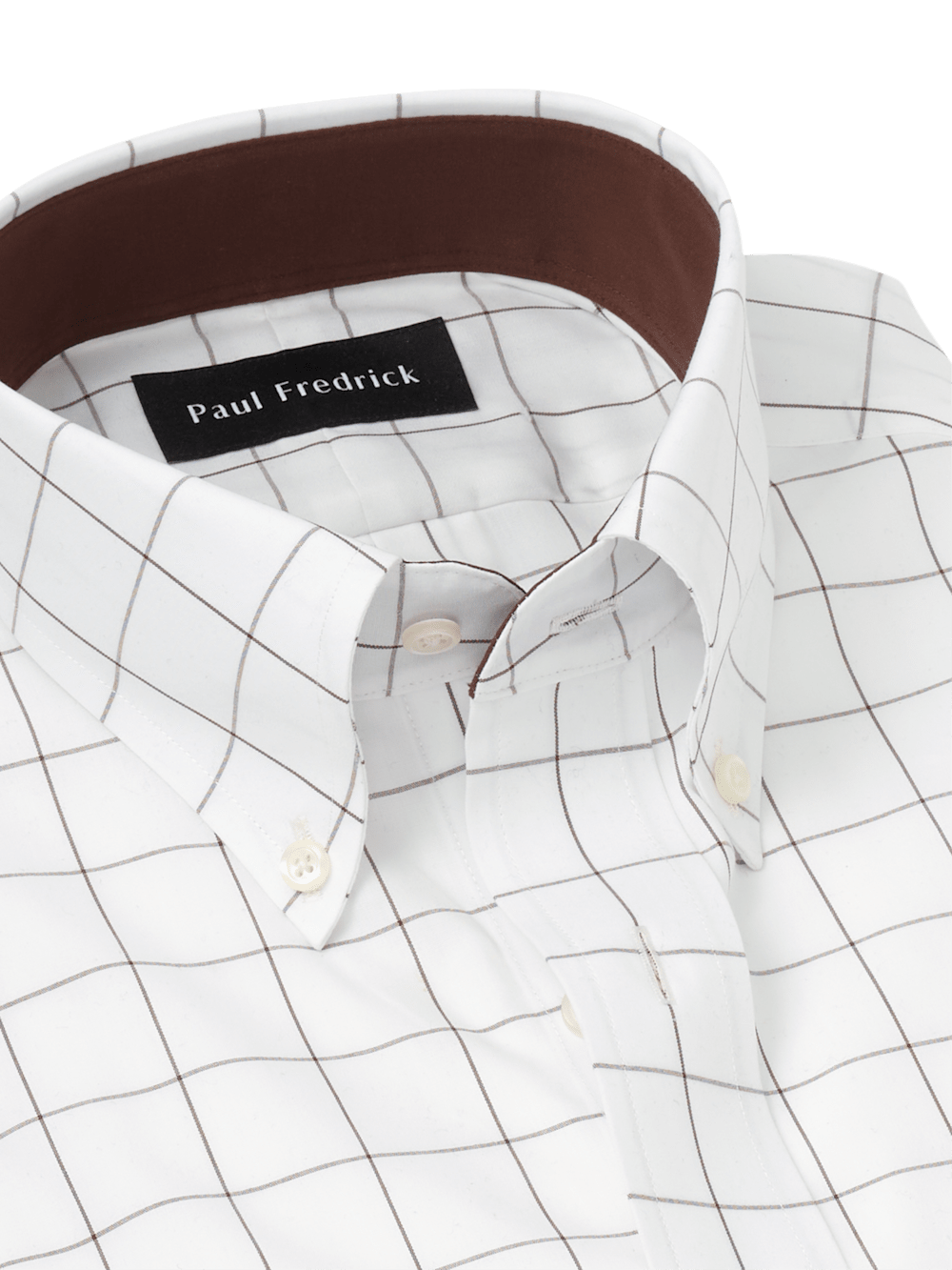 Alternate Image of Non-iron Cotton Windowpane Dress Shirt With Contrast Trim-6