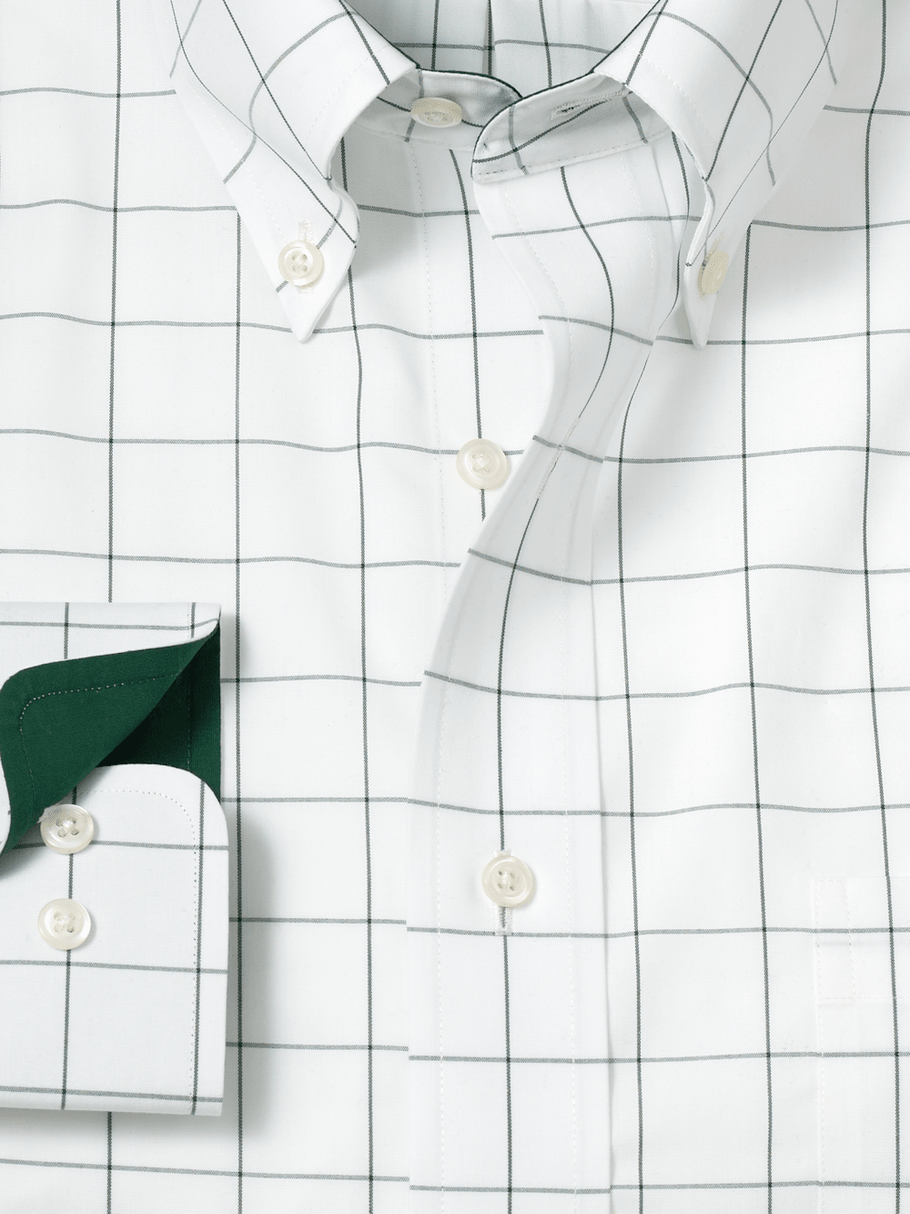 Alternate Image of Non-iron Cotton Windowpane Dress Shirt With Contrast Trim-5