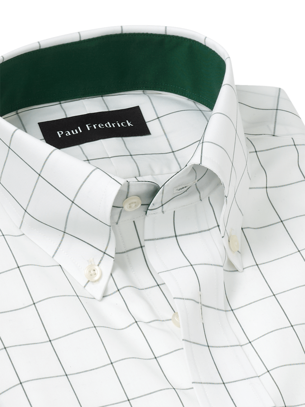 Alternate Image of Non-iron Cotton Windowpane Dress Shirt With Contrast Trim-6