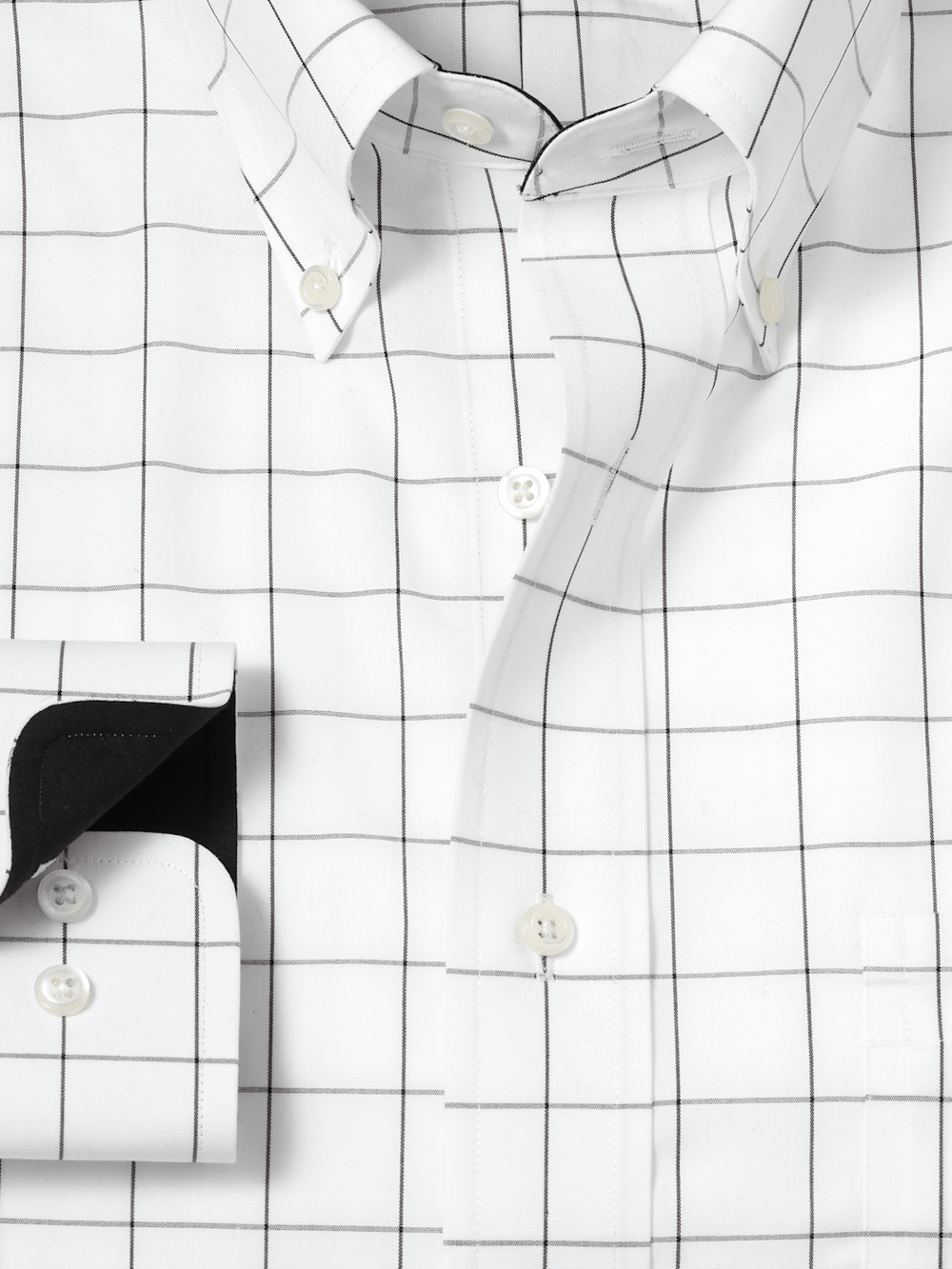 Alternate Image of Non-iron Cotton Windowpane Dress Shirt With Contrast Trim-5