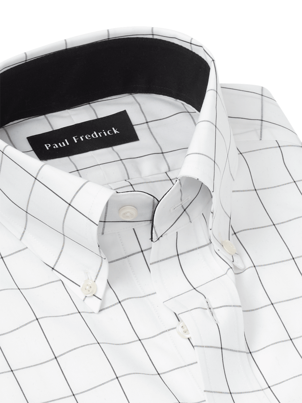 Alternate Image of Non-iron Cotton Windowpane Dress Shirt With Contrast Trim-6