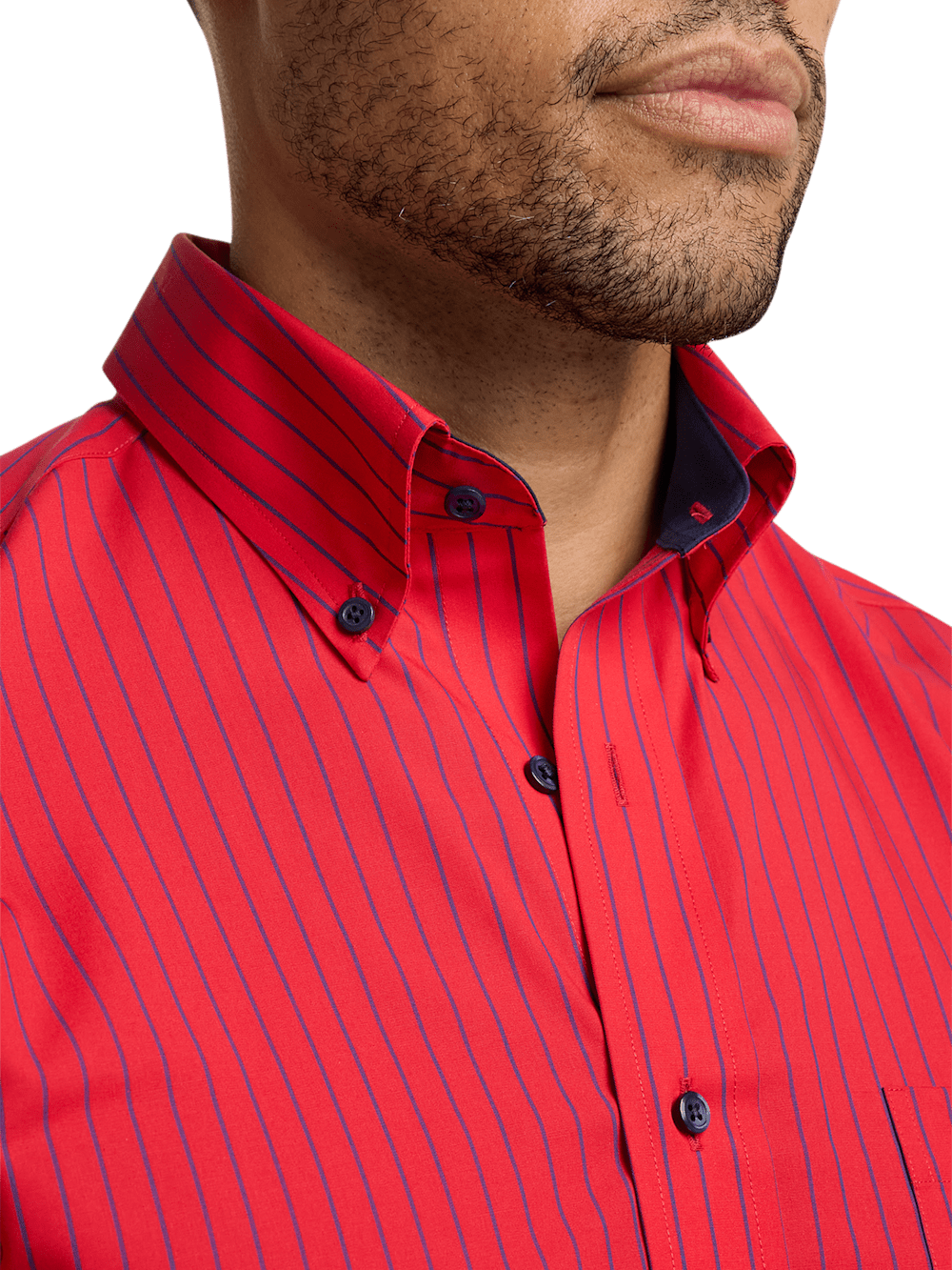 Alternate Image of Non-iron Cotton Stripe Dress Shirt With Contrast Trim-2