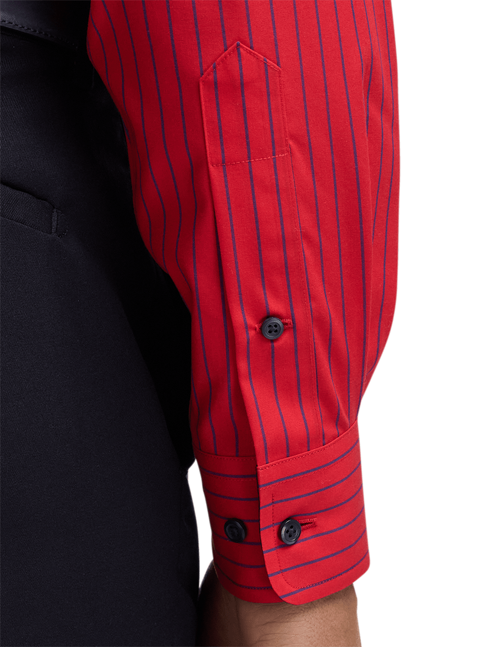 Alternate Image of Non-iron Cotton Stripe Dress Shirt With Contrast Trim-3