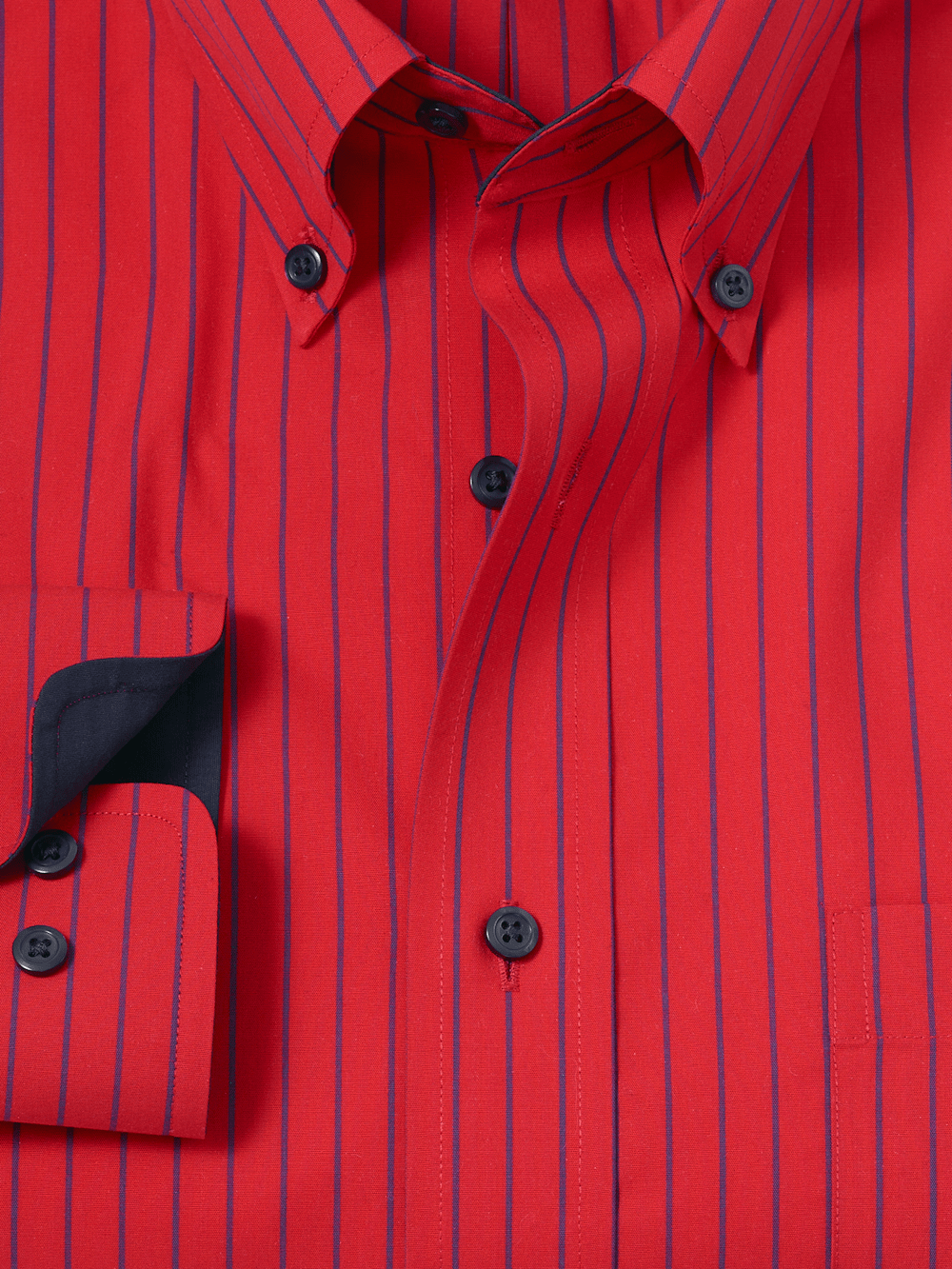 Alternate Image of Non-iron Cotton Stripe Dress Shirt With Contrast Trim-5