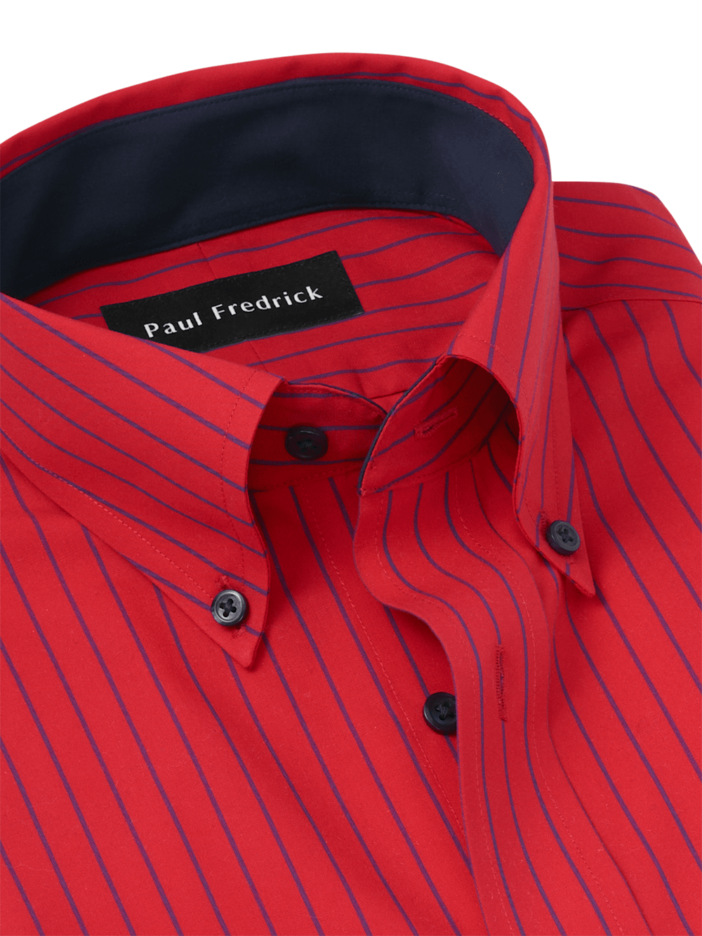 Alternate Image of Non-iron Cotton Stripe Dress Shirt With Contrast Trim-6