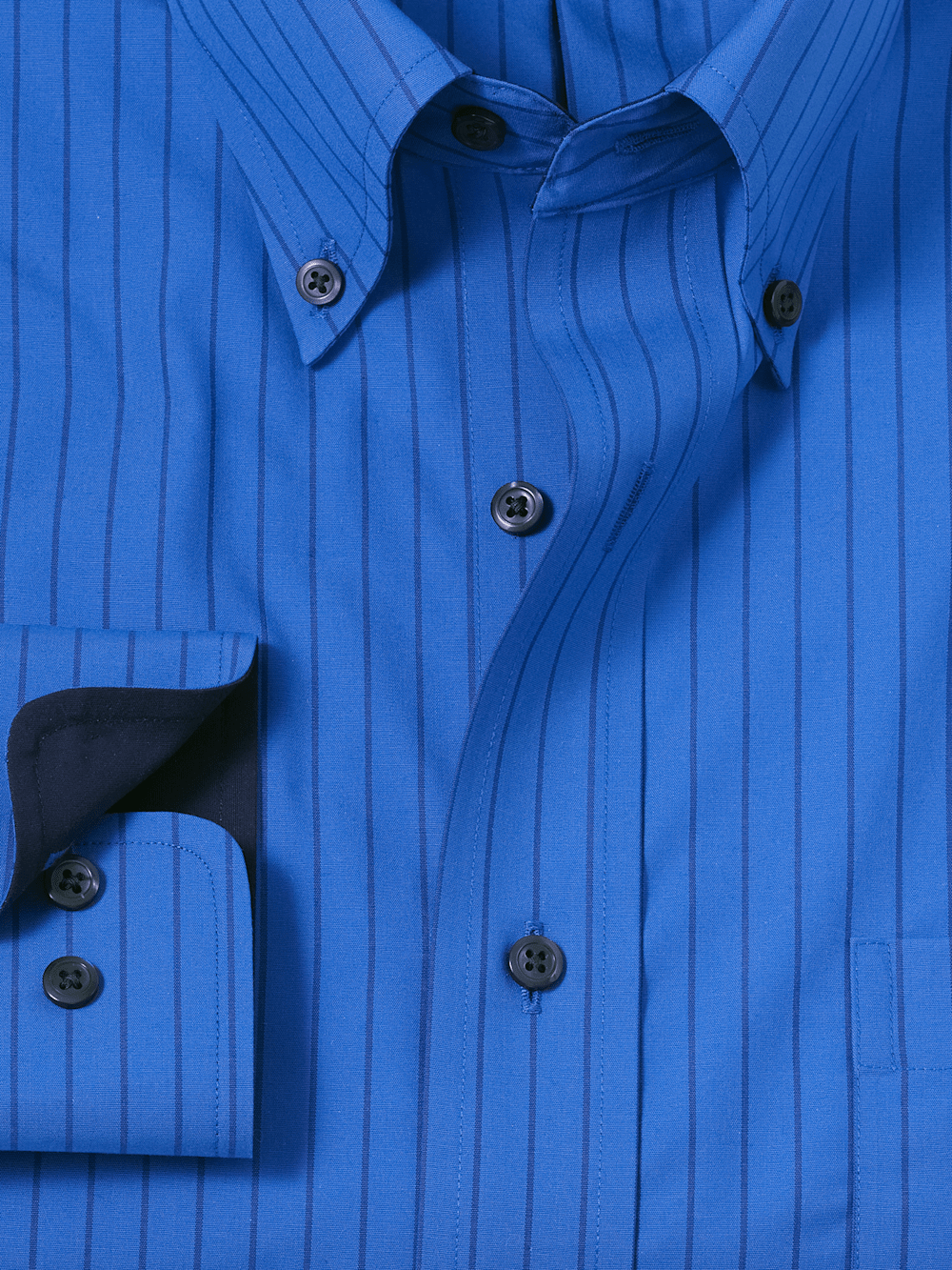 Alternate Image of Non-iron Cotton Stripe Dress Shirt With Contrast Trim-5