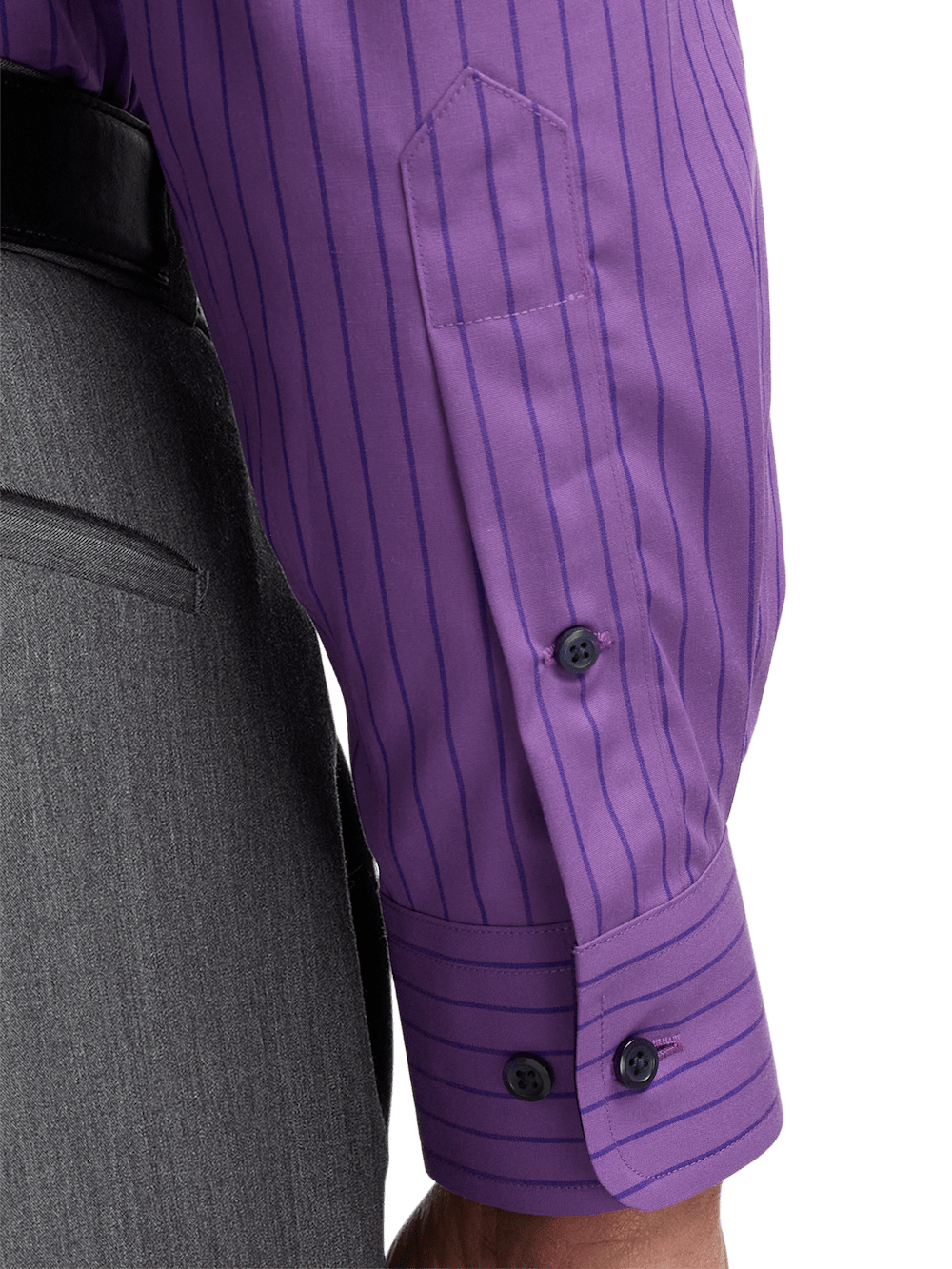 Alternate Image of Non-iron Cotton Stripe Dress Shirt With Contrast Trim-3