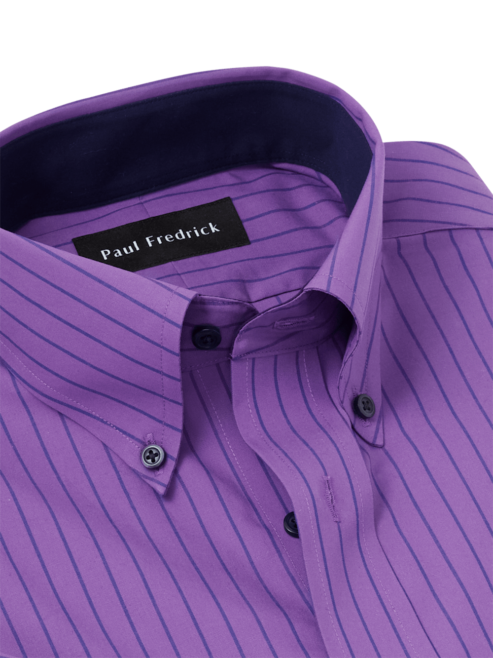 Alternate Image of Non-iron Cotton Stripe Dress Shirt With Contrast Trim-6