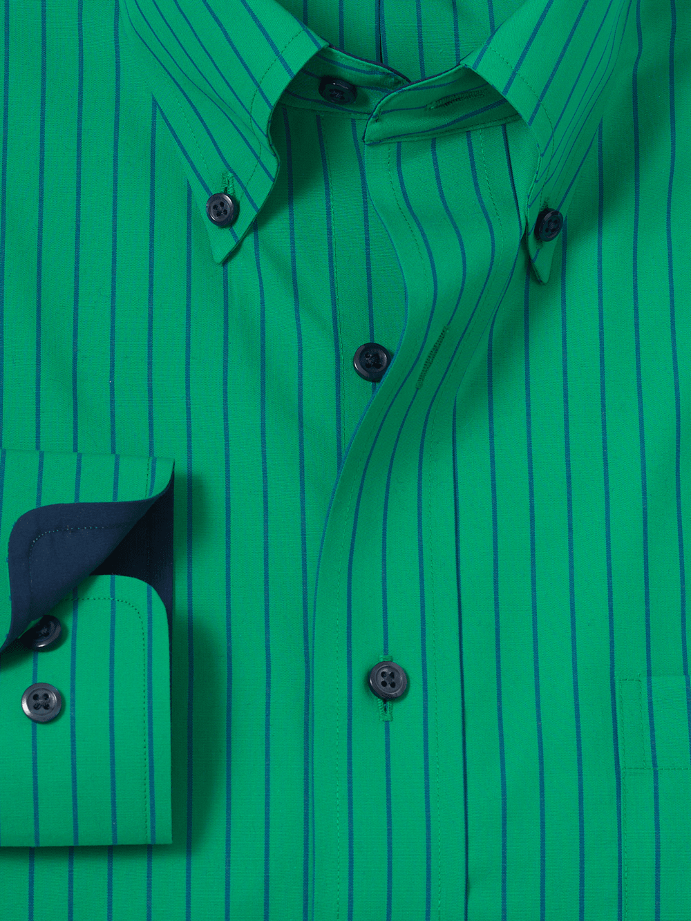 Alternate Image of Non-iron Cotton Stripe Dress Shirt With Contrast Trim-5