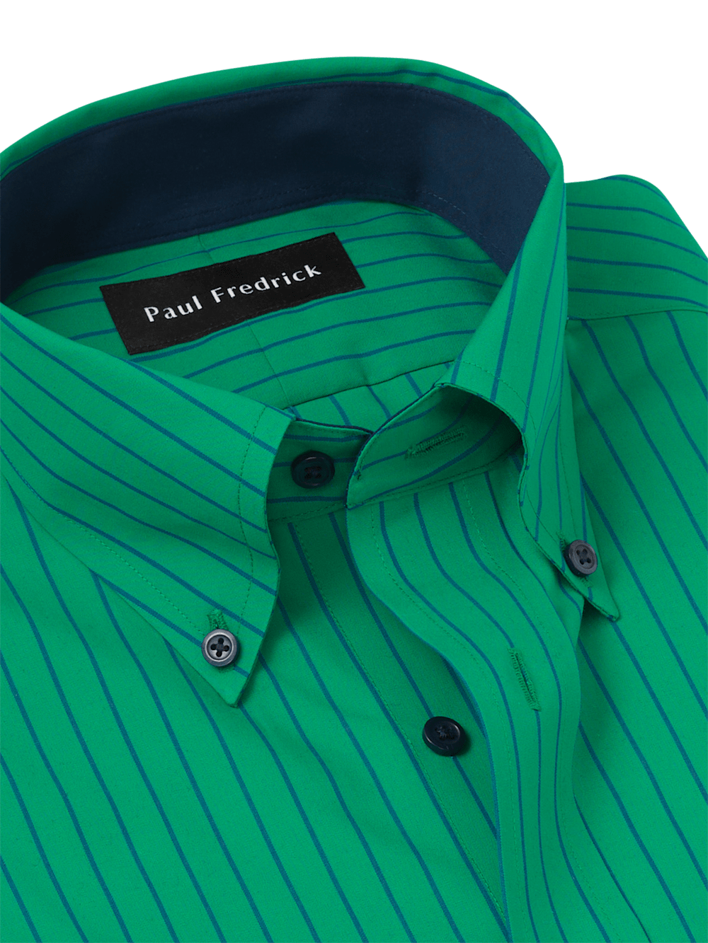 Alternate Image of Non-iron Cotton Stripe Dress Shirt With Contrast Trim-6