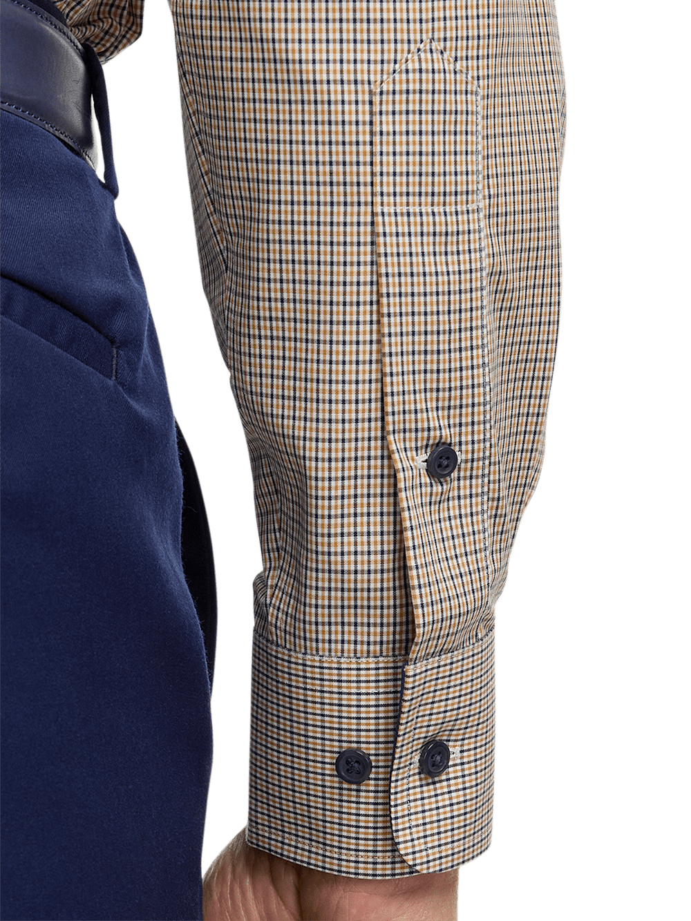 Alternate Image of Non-iron Cotton Check Dress Shirt With Contrast Trim-3