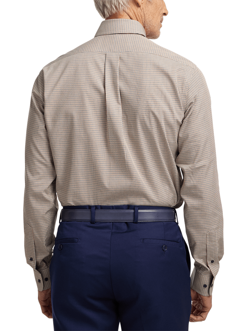 Alternate Image of Non-iron Cotton Check Dress Shirt With Contrast Trim-4