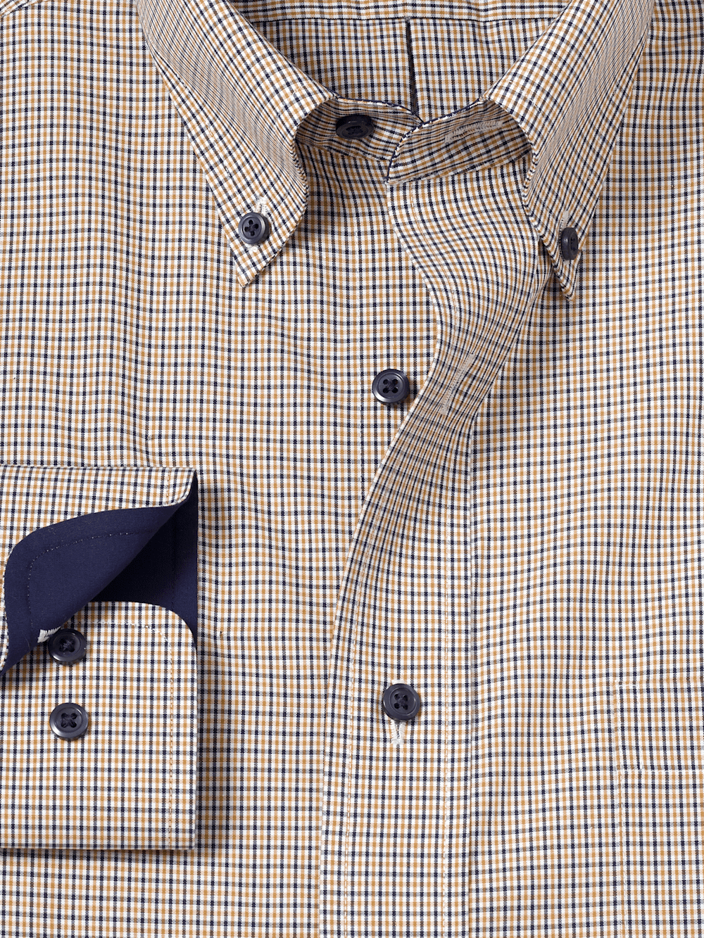 Alternate Image of Non-iron Cotton Check Dress Shirt With Contrast Trim-5