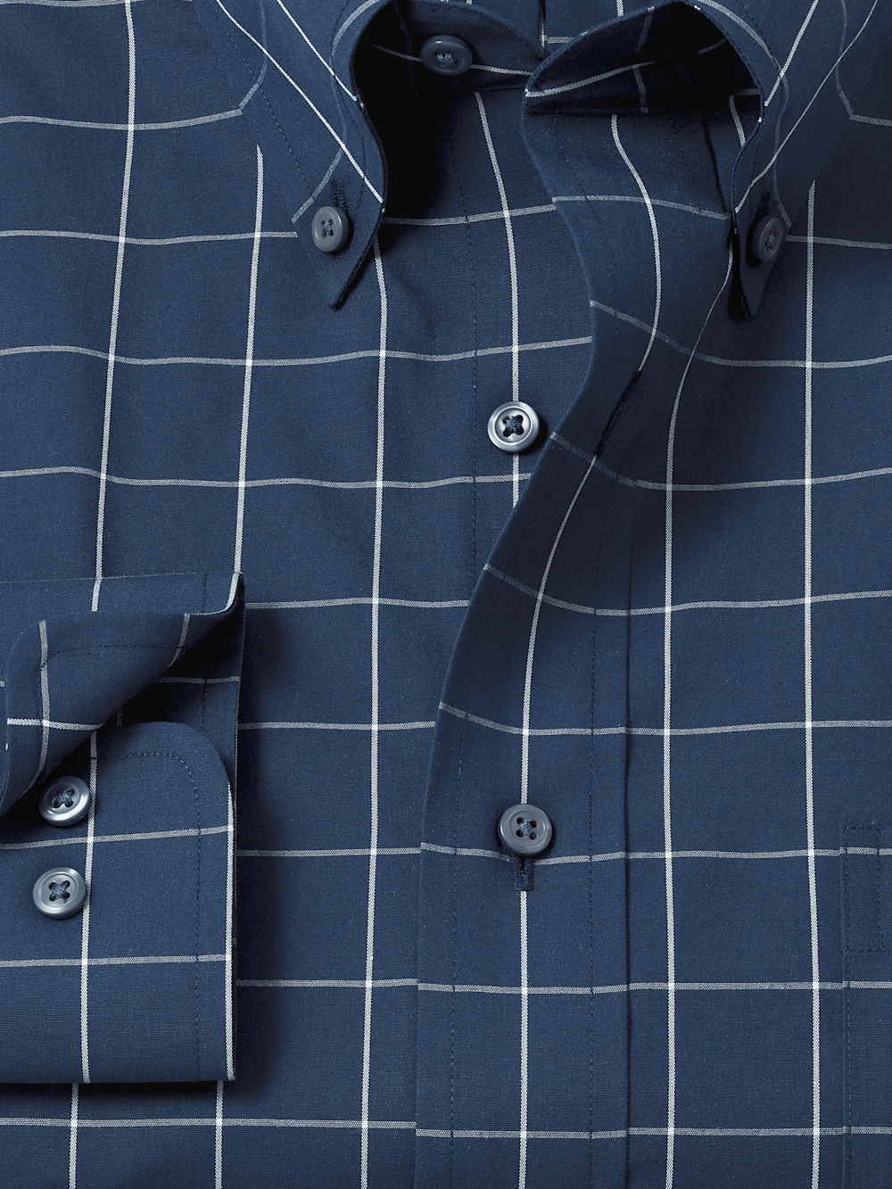 Alternate Image of Non-iron Cotton Windowpane Dress Shirt-5