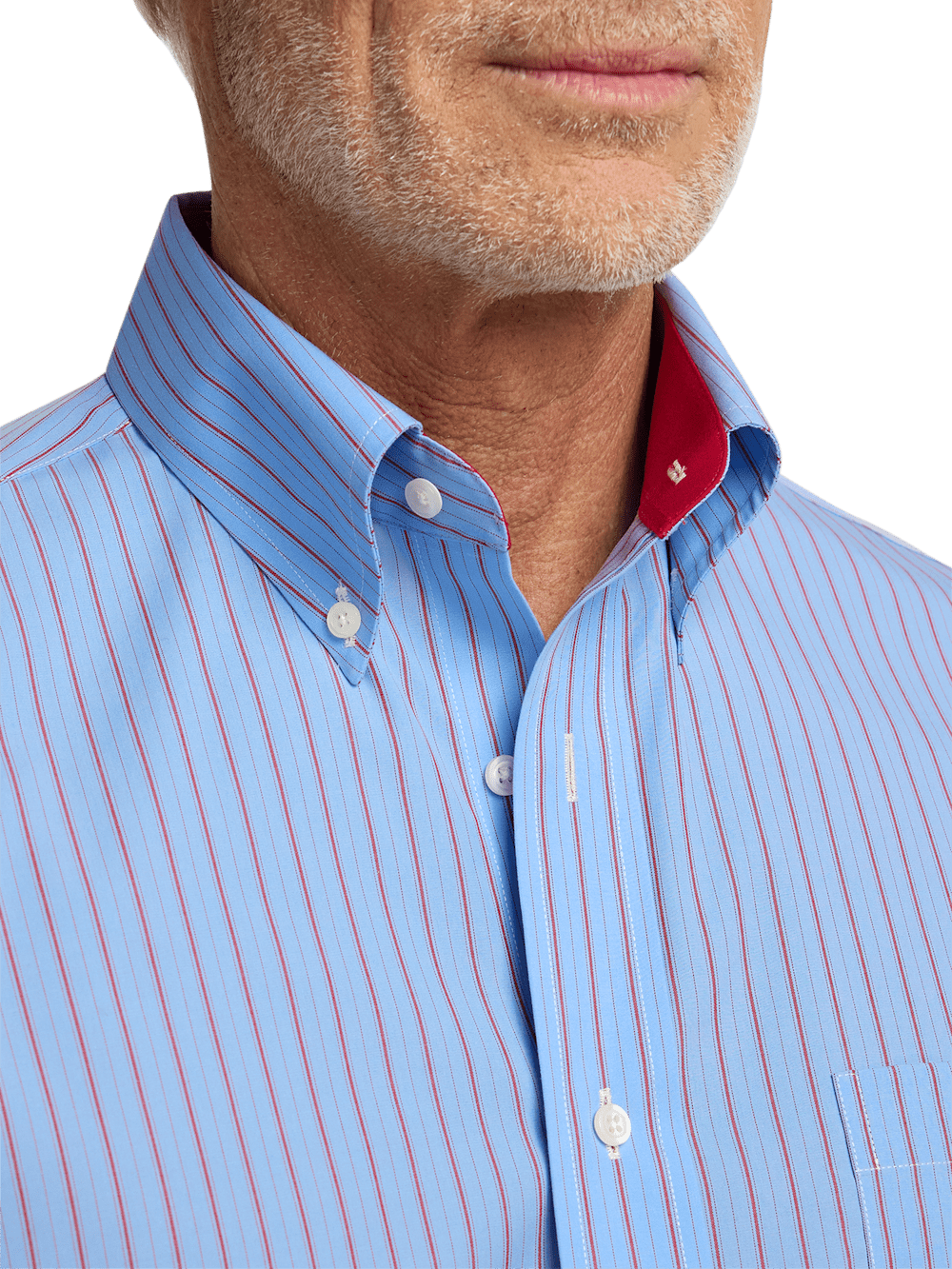 Alternate Image of Non-iron Cotton Stripe Dress Shirt With Contrast Trim-2