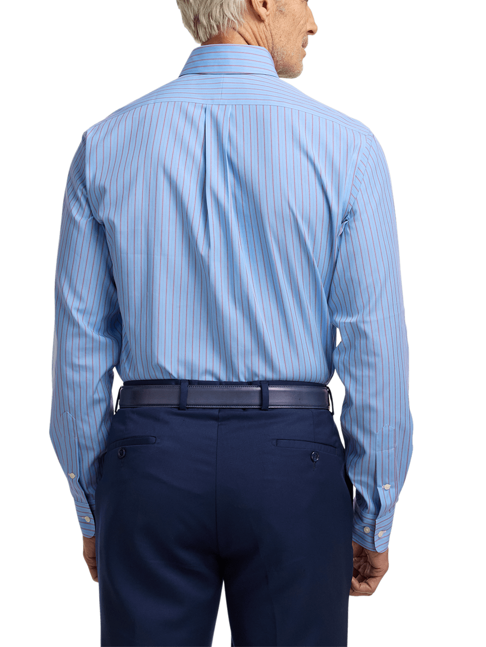 Alternate Image of Non-iron Cotton Stripe Dress Shirt With Contrast Trim-4