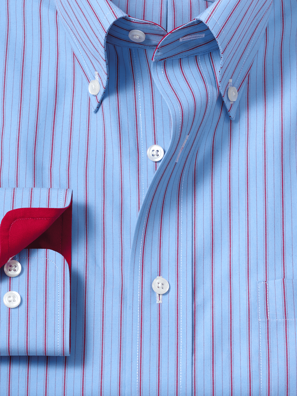 Alternate Image of Non-iron Cotton Stripe Dress Shirt With Contrast Trim-5