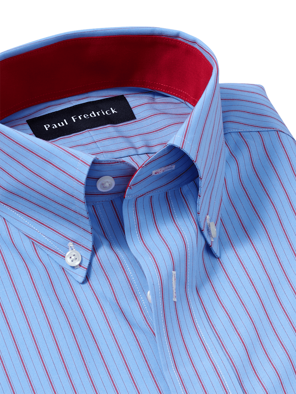 Alternate Image of Non-iron Cotton Stripe Dress Shirt With Contrast Trim-6