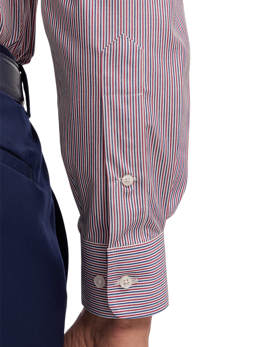 Alternate Image of Non-iron Cotton Stripe Dress Shirt With Contrast Trim-3