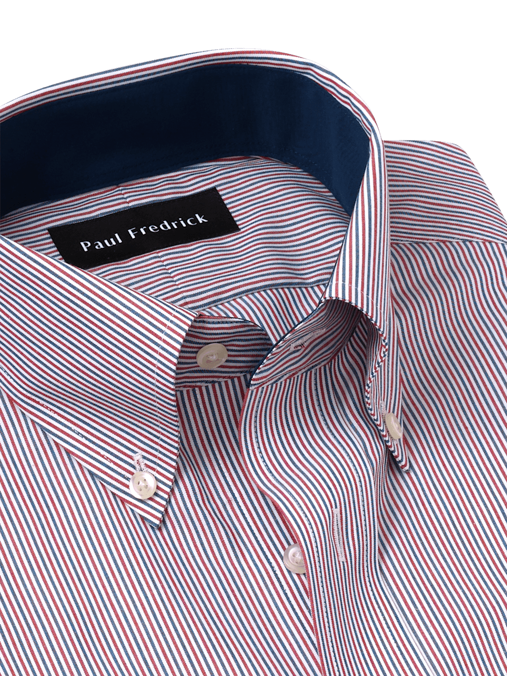 Alternate Image of Non-iron Cotton Stripe Dress Shirt With Contrast Trim-6