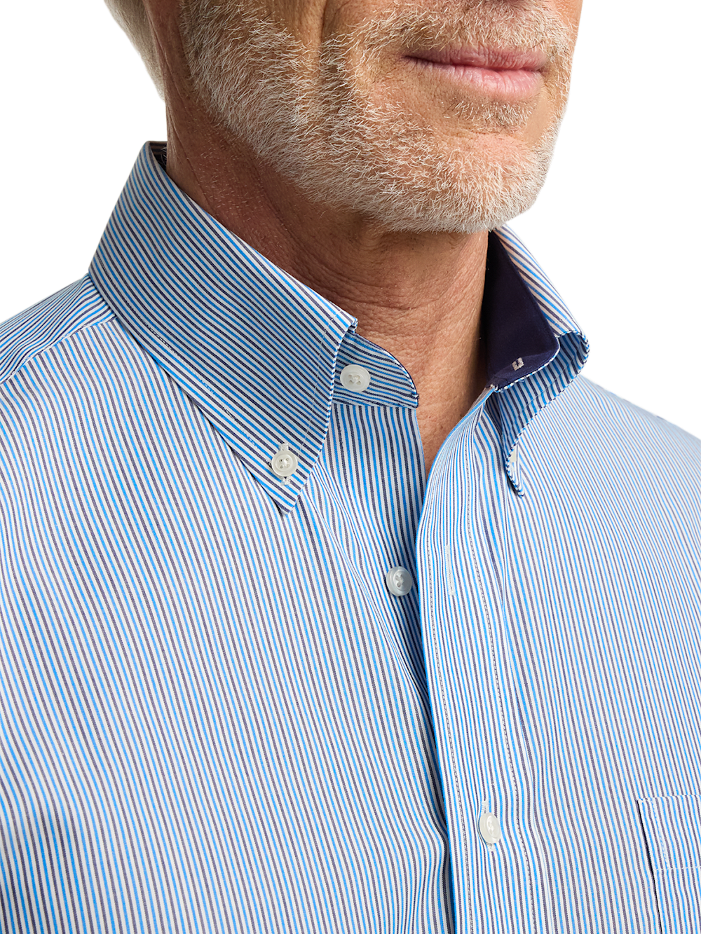 Alternate Image of Non-iron Cotton Stripe Dress Shirt With Contrast Trim-2