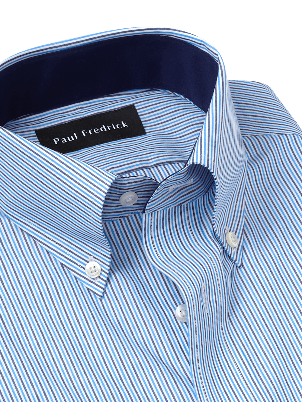 Alternate Image of Non-iron Cotton Stripe Dress Shirt With Contrast Trim-6