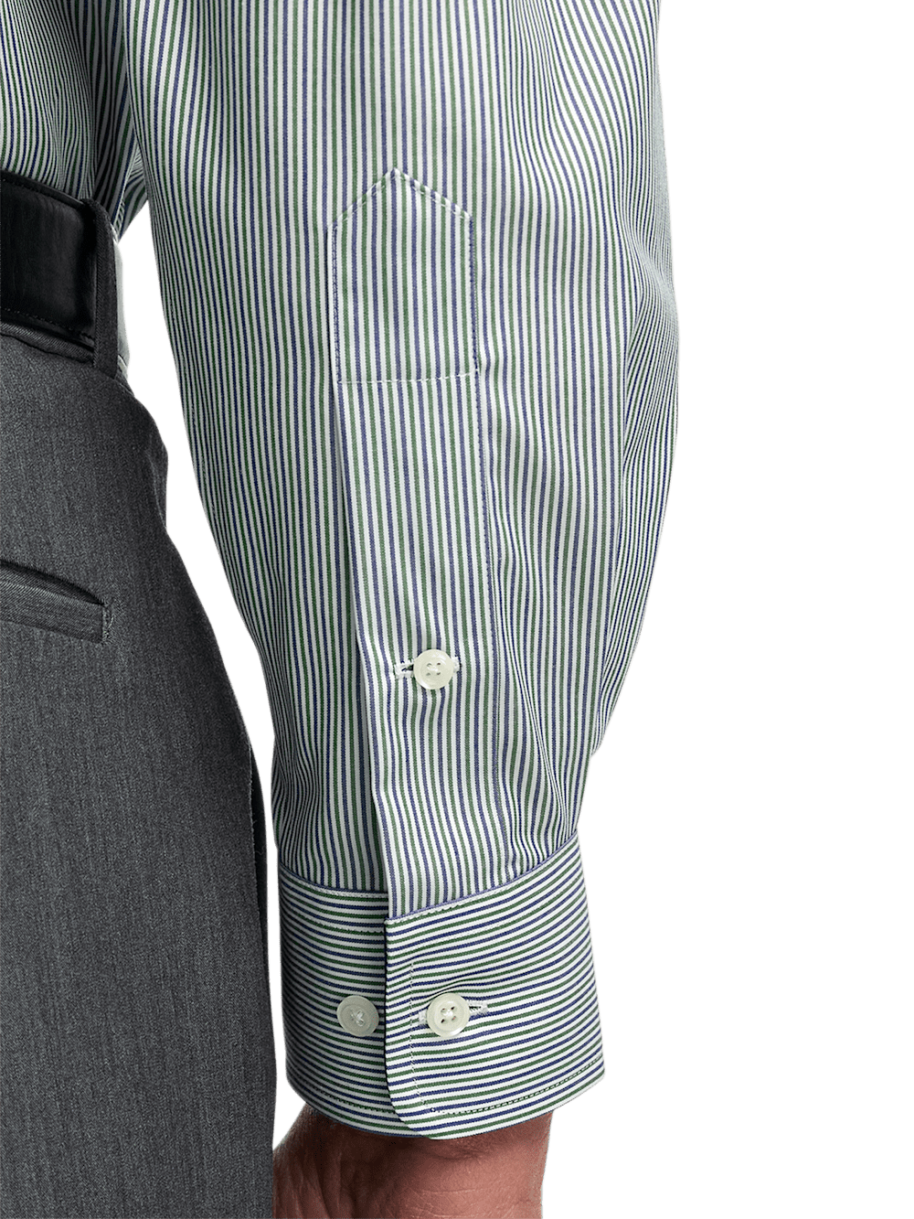 Alternate Image of Non-iron Cotton Stripe Dress Shirt With Contrast Trim-3