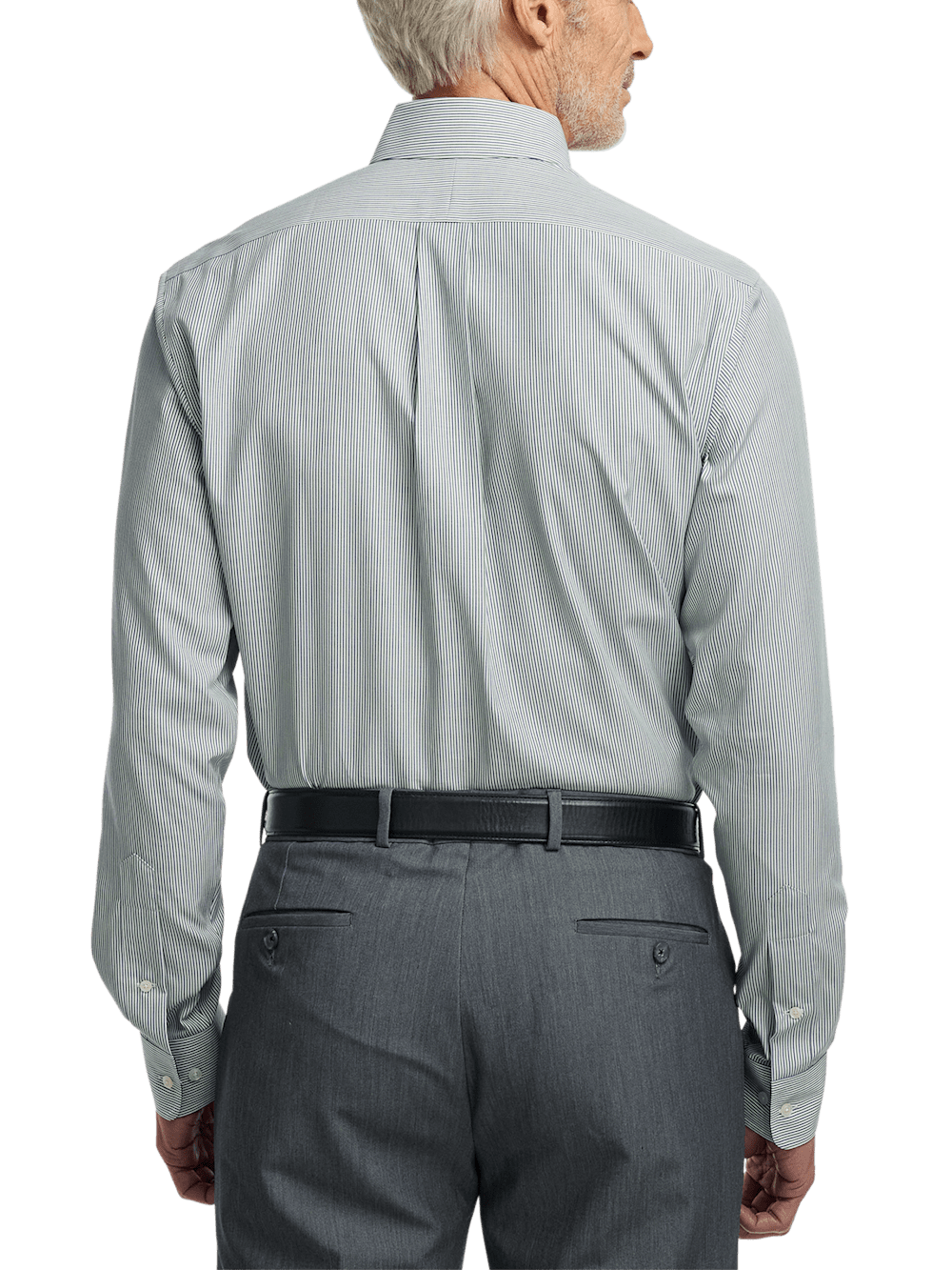 Alternate Image of Non-iron Cotton Stripe Dress Shirt With Contrast Trim-4