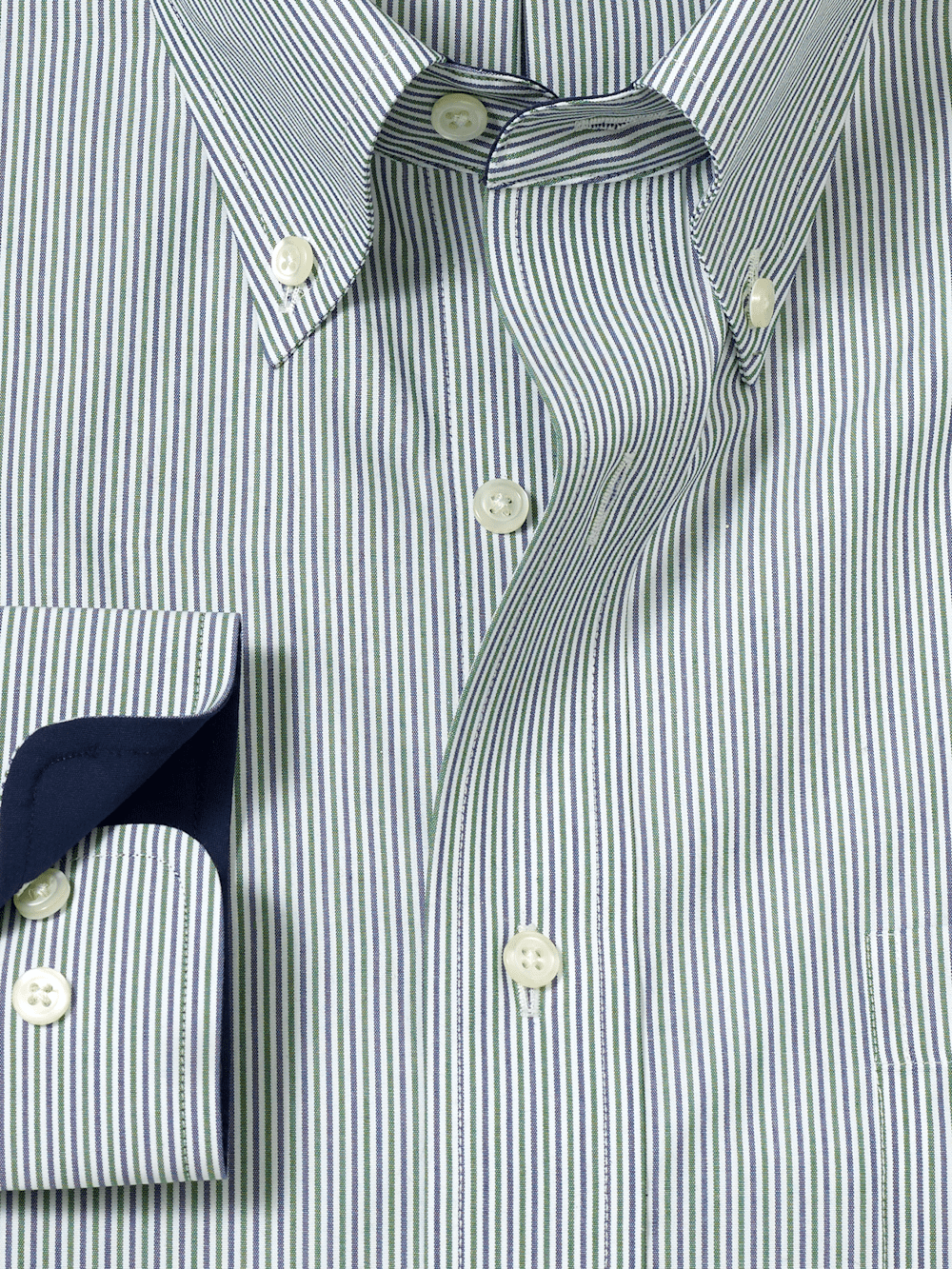 Alternate Image of Non-iron Cotton Stripe Dress Shirt With Contrast Trim-5