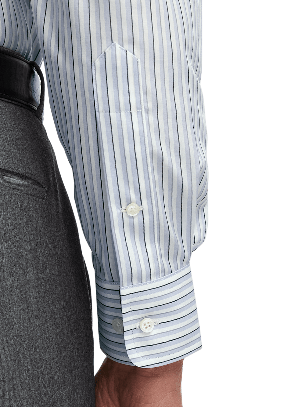 Alternate Image of Non-iron Cotton Stripe Dress Shirt With Contrast Trim-3