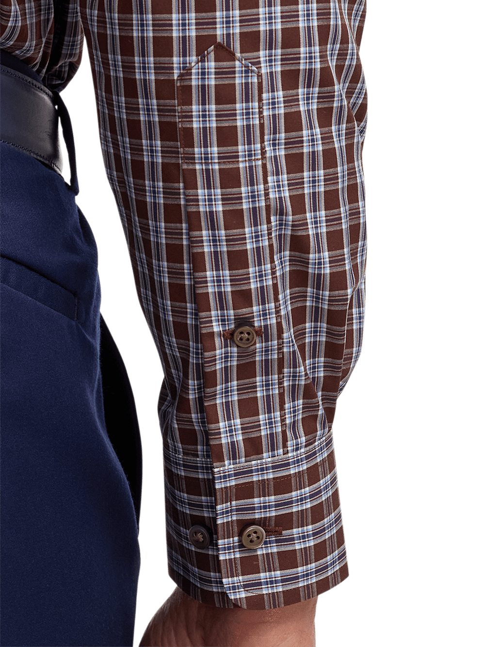 Alternate Image of Non-iron Cotton Plaid Dress Shirt With Contrast Trim-3