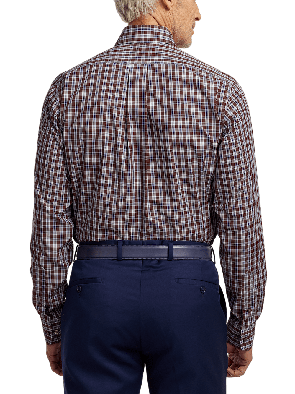 Alternate Image of Non-iron Cotton Plaid Dress Shirt With Contrast Trim-4