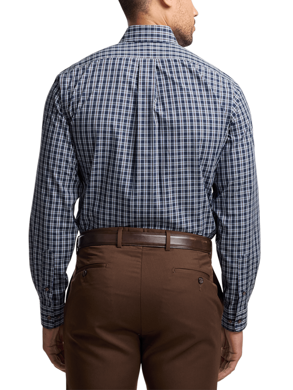 Alternate Image of Non-iron Cotton Plaid Dress Shirt With Contrast Trim-4