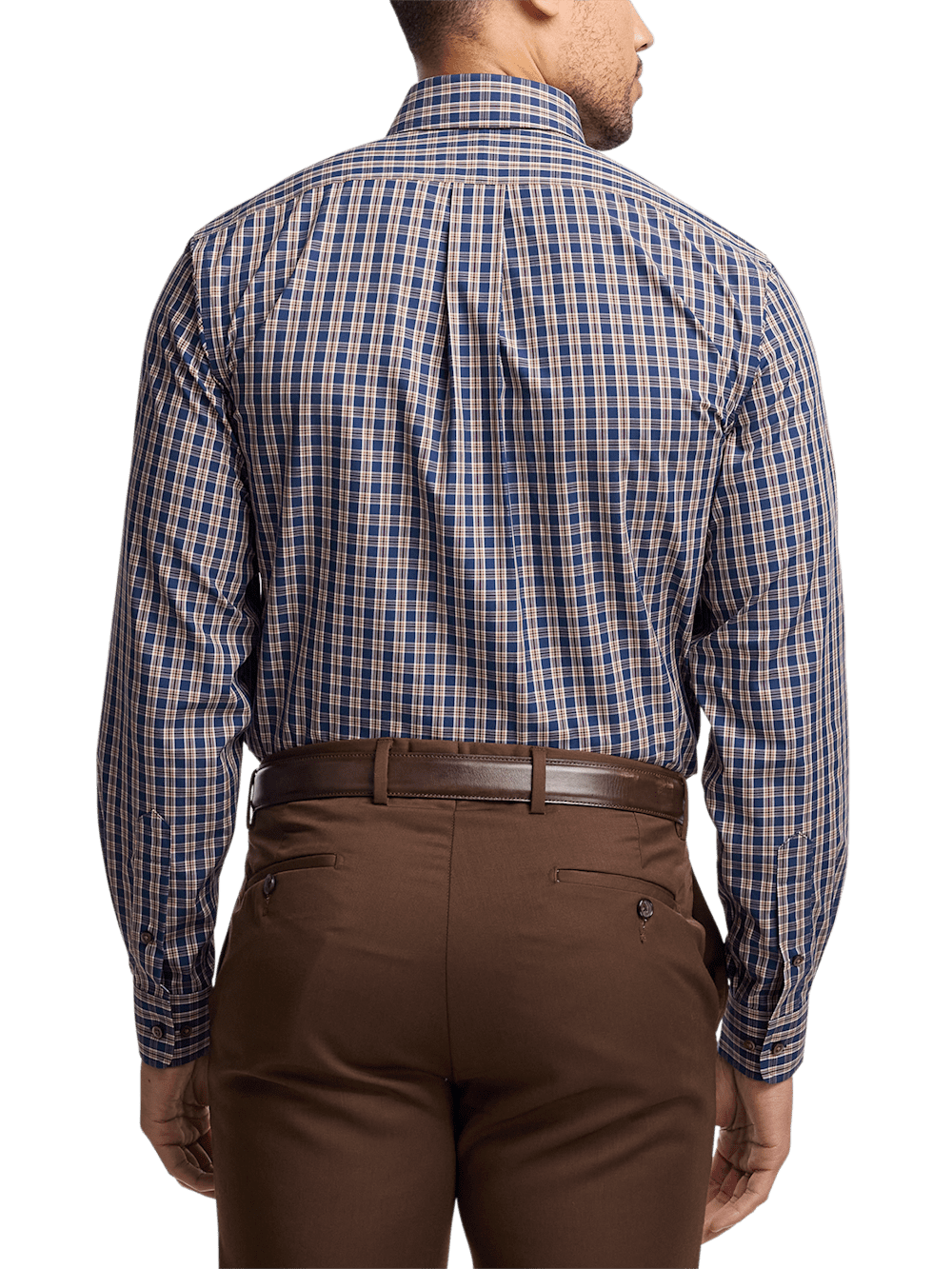 Alternate Image of Non-iron Cotton Plaid Dress Shirt With Contrast Trim-4