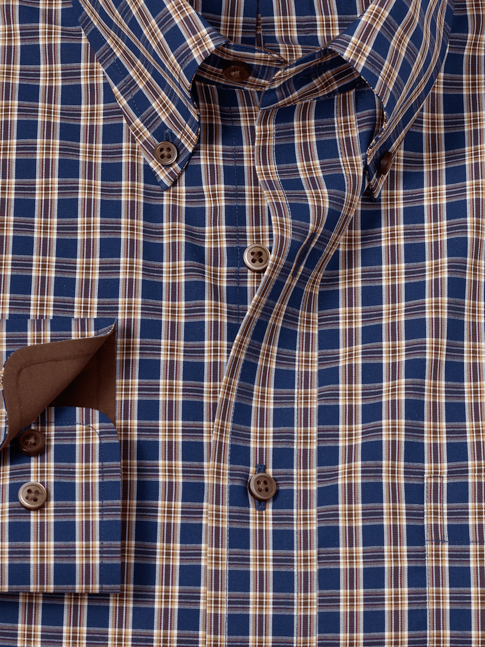 Alternate Image of Non-iron Cotton Plaid Dress Shirt With Contrast Trim-5