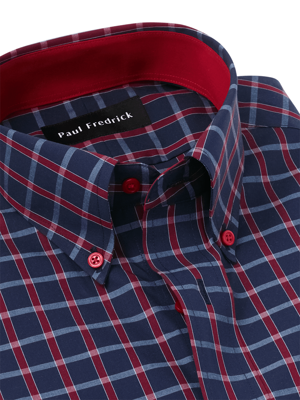 Alternate Image of Non-iron Cotton Plaid Dress Shirt With Contrast Trim-6