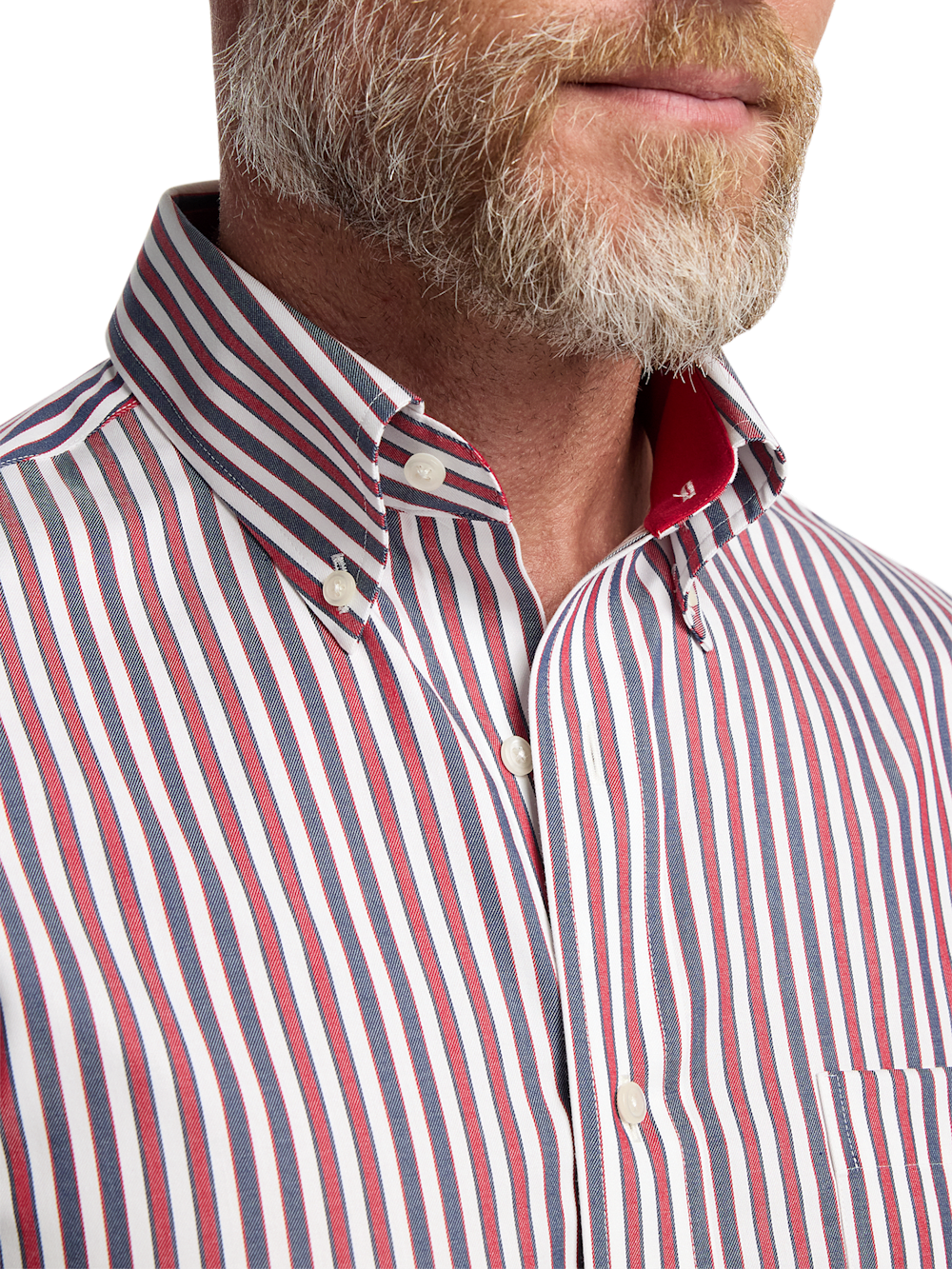 Alternate Image of Non-iron Cotton Stripe Dress Shirt With Contrast Trim-2