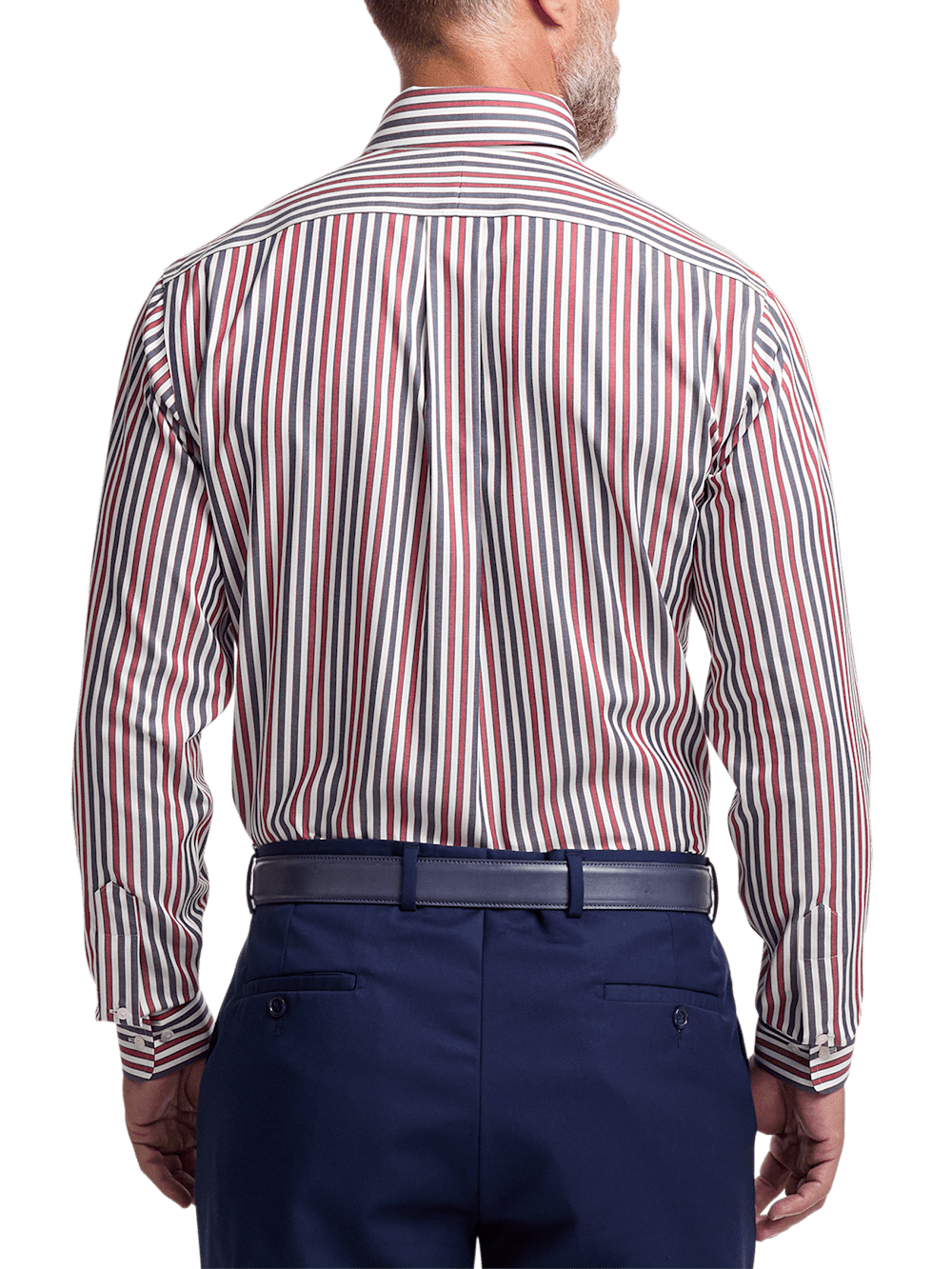 Alternate Image of Non-iron Cotton Stripe Dress Shirt With Contrast Trim-4