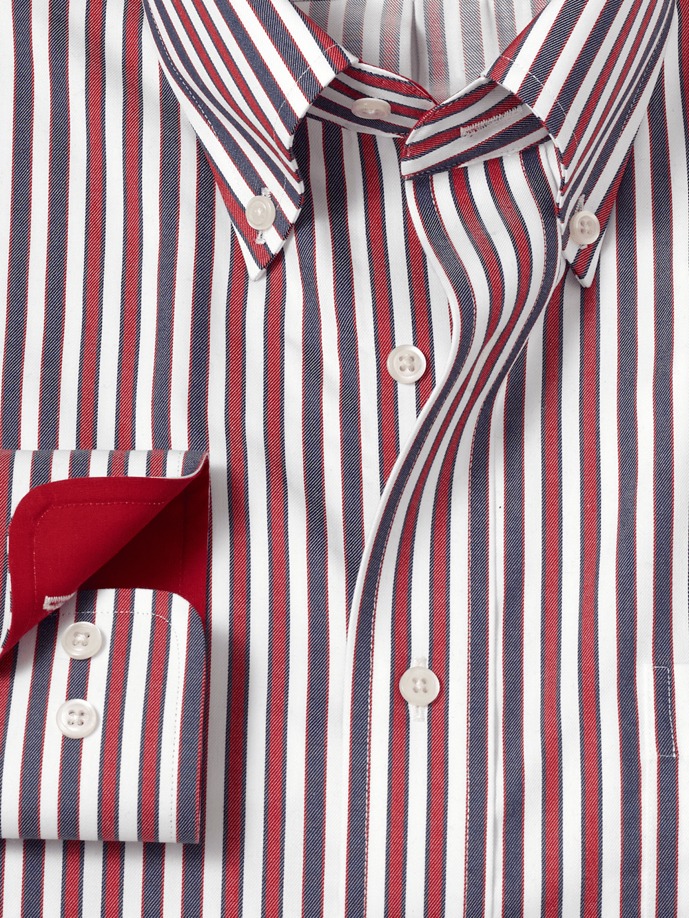 Alternate Image of Non-iron Cotton Stripe Dress Shirt With Contrast Trim-5