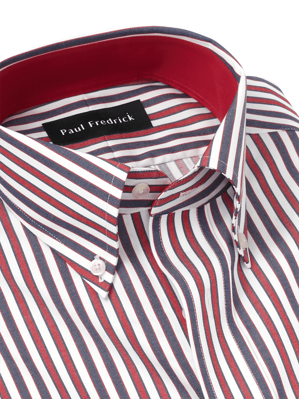 Alternate Image of Non-iron Cotton Stripe Dress Shirt With Contrast Trim-6