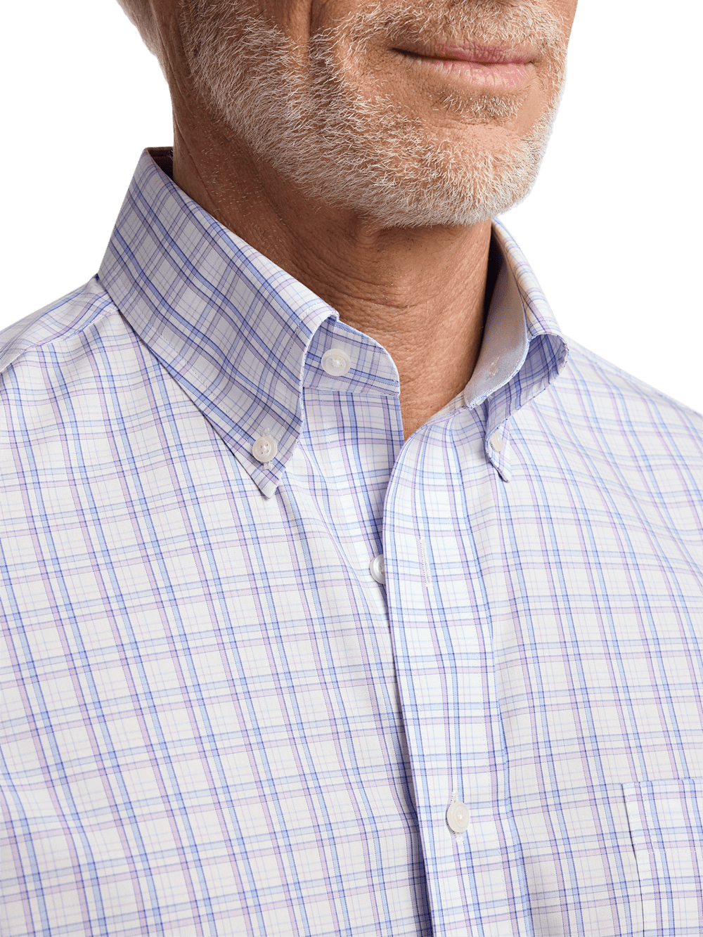 Alternate Image of Non-iron Cotton Plaid Dress Shirt With Contrast Trim-2