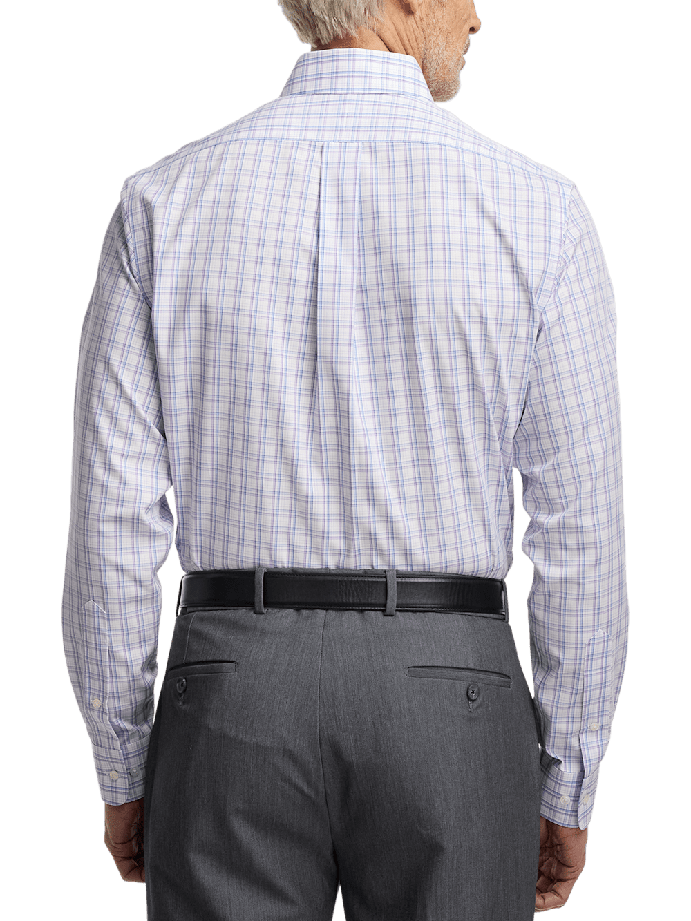 Alternate Image of Non-iron Cotton Plaid Dress Shirt With Contrast Trim-4