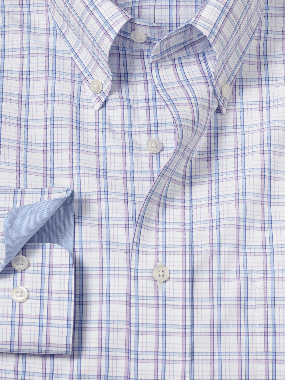 Alternate Image of Non-iron Cotton Plaid Dress Shirt With Contrast Trim-5