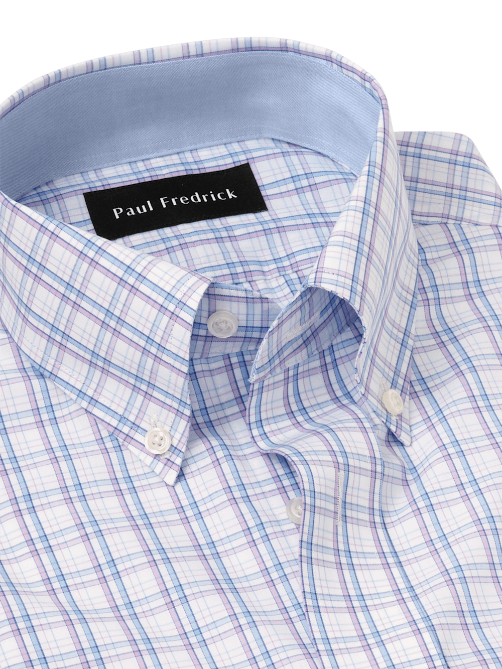 Alternate Image of Non-iron Cotton Plaid Dress Shirt With Contrast Trim-6