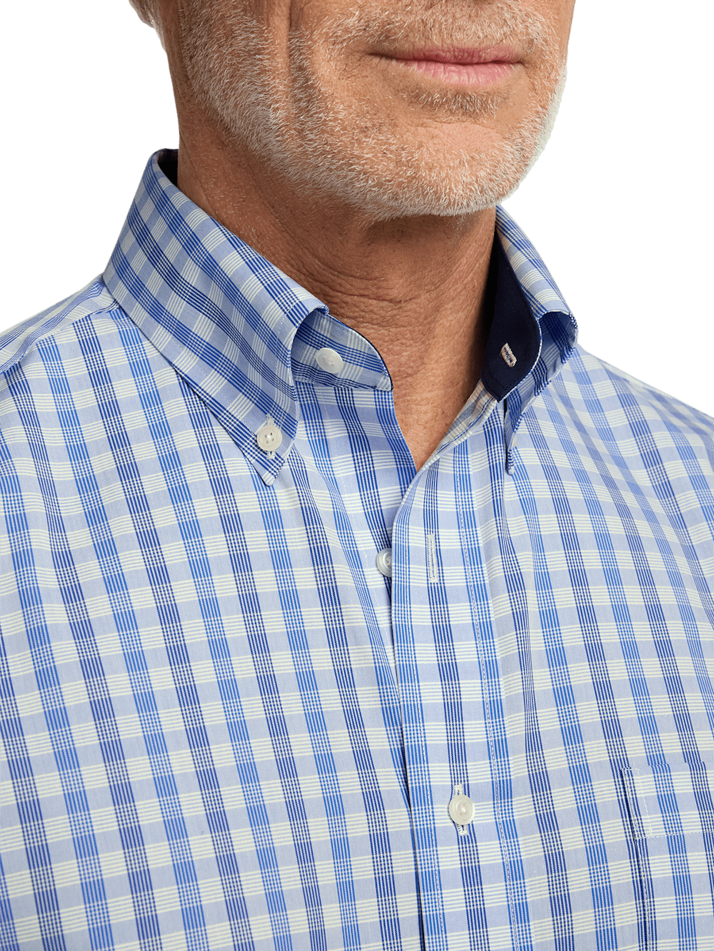 Alternate Image of Non-iron Cotton Plaid Dress Shirt With Contrast Trim-2