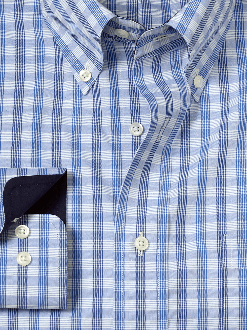 Alternate Image of Non-iron Cotton Plaid Dress Shirt With Contrast Trim-5