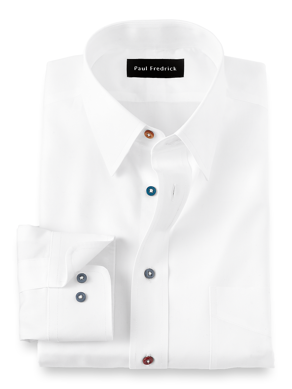 Product Image of Non-iron Cotton Solid Dress Shirt-White