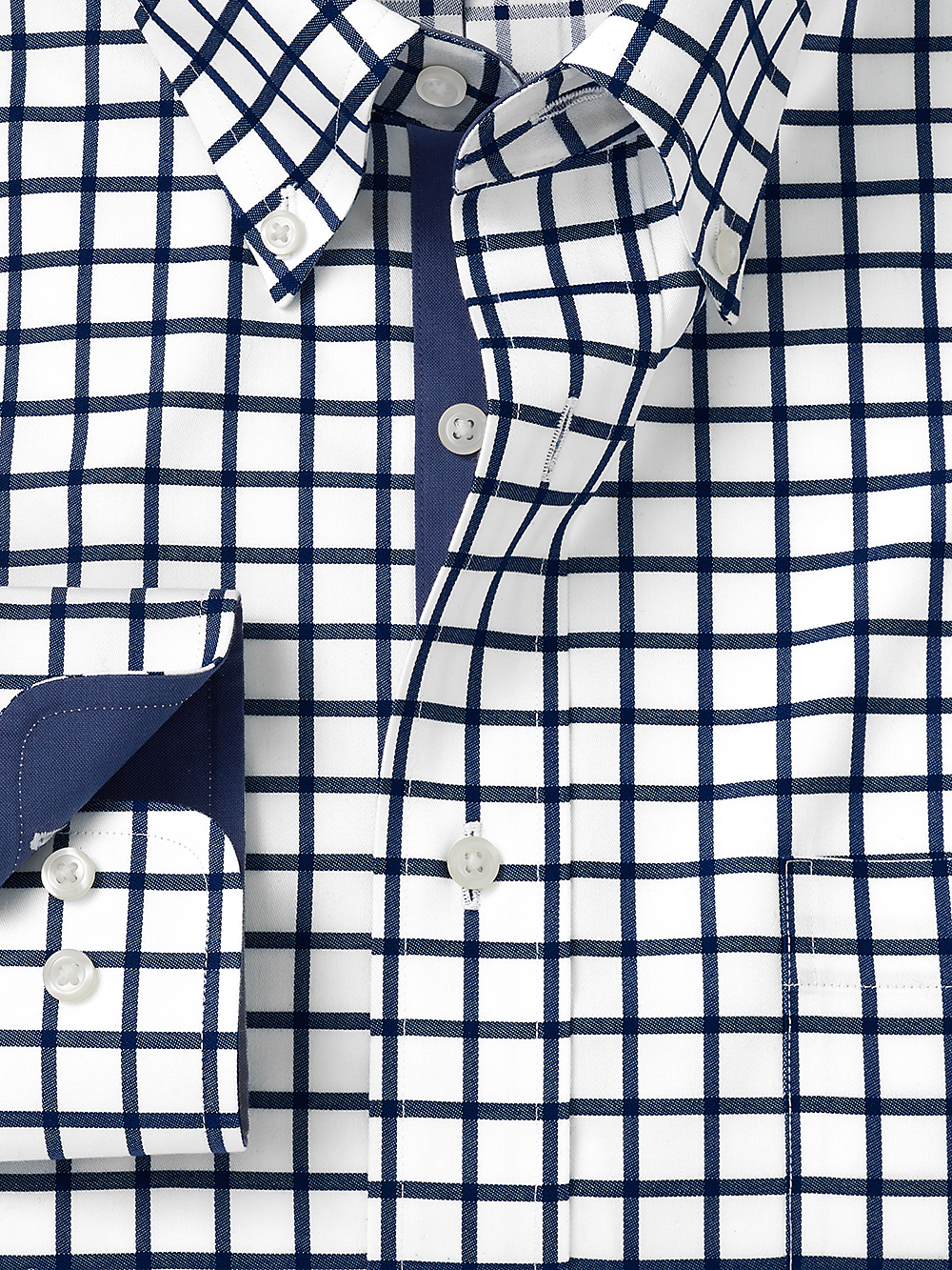 Alternate Image of Non-iron Cotton Check Dress Shirt With Contrast Trim-2