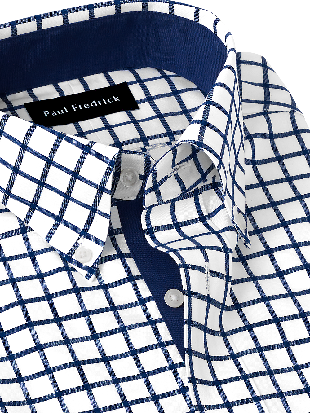 Alternate Image of Non-iron Cotton Check Dress Shirt With Contrast Trim-3