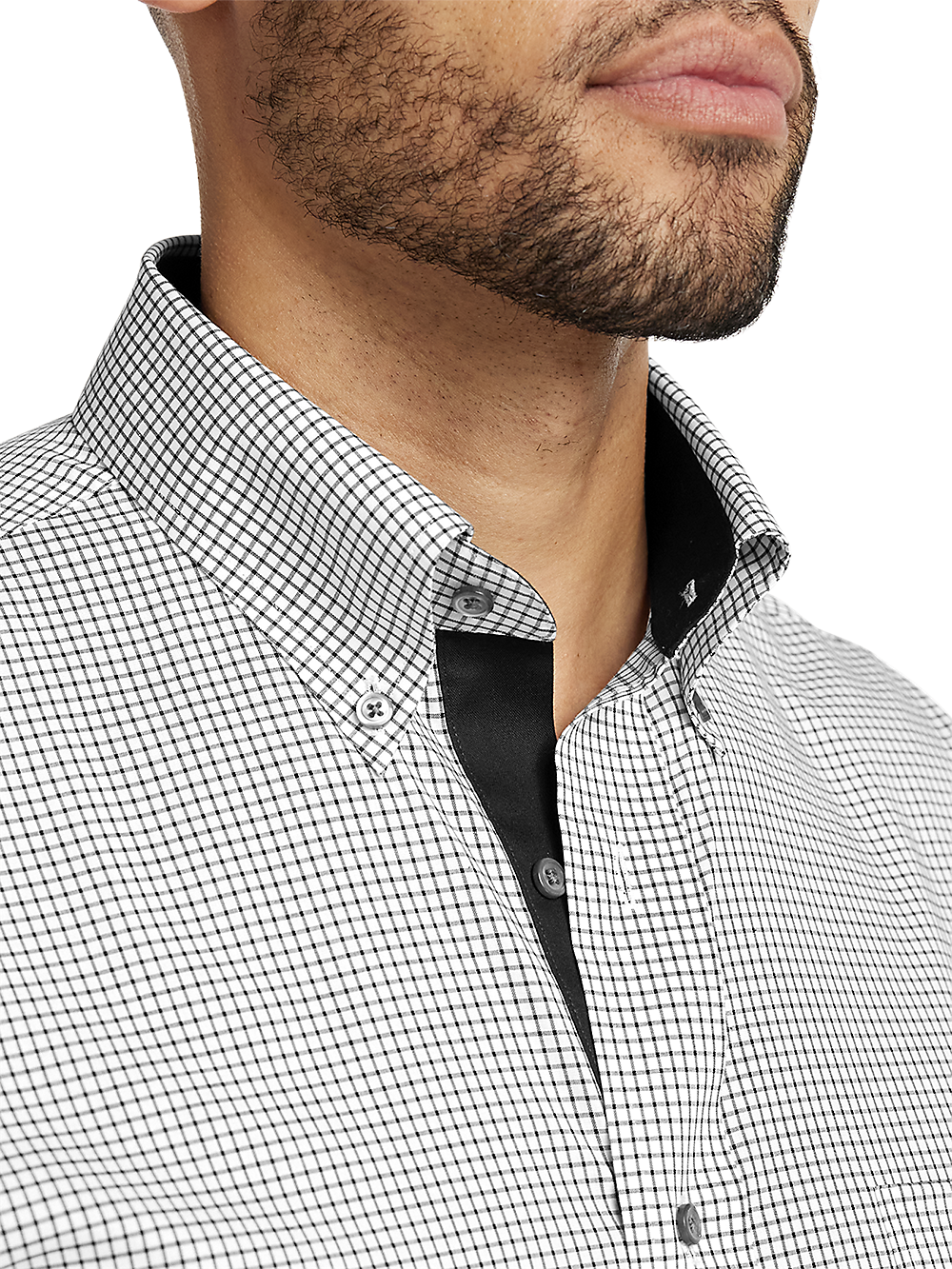 Alternate Image of Non-iron Cotton Check Dress Shirt With Contrast Trim-2